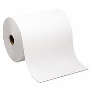 Hardwound Roll Paper Towel, Nonperforated, White