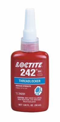 Loctite 242 Threadlocker, Medium Strength, 50mL (Loctite 135355)