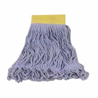 Blue, Small Sized Cotton/Synthetic Super Stitch Looped-End Wet Mop Head