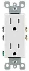 15 Amp Self Grounding Tamper Resistant (TR) Decora Receptacle Outlet, Almond