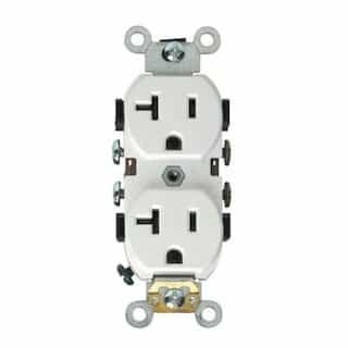 20 Amp Weather Resistant Duplex Receptacle Outlet, White