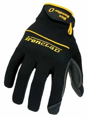 Medium Black Box Handler Gloves w/Hook & Loop Cuff