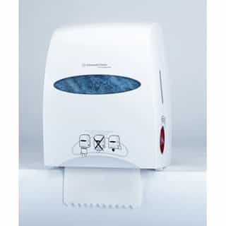 Pearl White, SANITOUCH Hard Roll Towel Dispenser-12.6 x 10.2 x 16.3