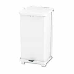 White Defenders Biohazard Square 12 Gal Step Can
