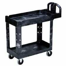 Black Two-Shelf Utility Cart w/ 500 lb Capacity