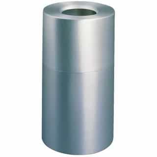 Atrium Aluminium Radius Top Waste Container, 35 Gallon, Hammered Silver