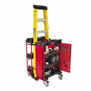Rubbermaid Black/Red 500 lb Capacity Ladder Cart w/ Cabinet