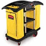 Waste Collection Cleaning Cart with 3 Shelves