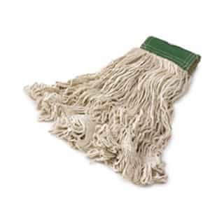 White, 6 Count Medium Cotton Super Stitch Mop Heads-5-in Green Headband