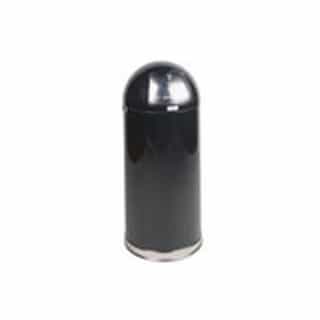 Fire Resistant Dome Receptacle, Steel, 15 Gallon, Black