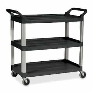 Platinum 3-Shelf Utility Cart w/ Brushed Aluminum Uprights
