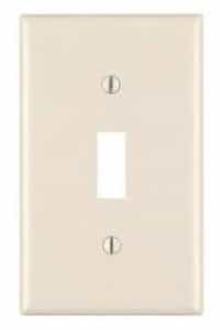 1-Gang Plastic Toggle Switch Wall Plate, Almond