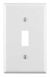 1-Gang Plastic Toggle Switch Wall Plate, White