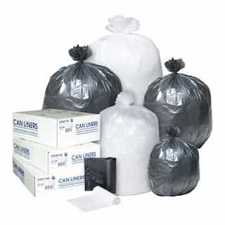 12-16 Gallon Clear Trash Bags 24x33 8 Micron 1000 Bags