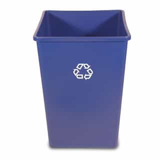 Blue High-Volume Square Station 35 Gal Recycling Container