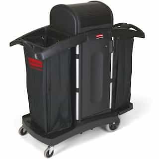 Black Full Size High-Security Housekeeping Cart w/ Locking Hood