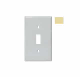 1-Gang Medium Wrinkle Metal Toggle Switch Wall Plate, Ivory