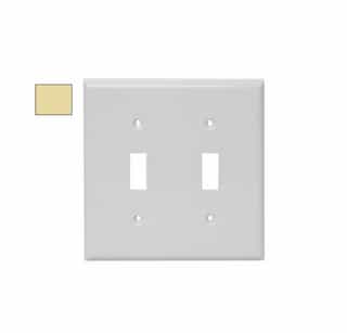 2-Gang Wrinkle Metal Toggle Switch Wall Plate, Ivory