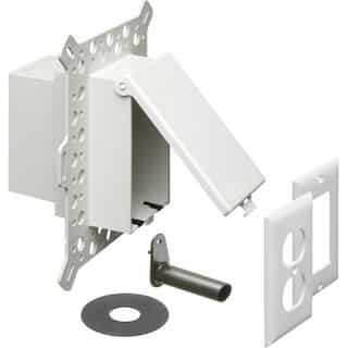 1-Gang Low Profile InBox for New Stucco/Rigid Siding, Vertical, WH/WH