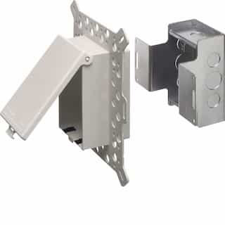 1-Gang Metal InBox for New Stucco/Rigid Siding, Vertical, WH/WH