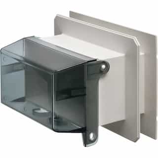 One Piece Outlet Box for Siding, Horizontal, Clear
