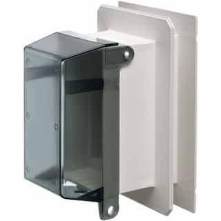 One Piece Outlet Box for Siding, Vertical, Clear