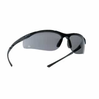 Contour Series Safety Glasses, Black w/ Smoke Lens