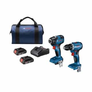 Hex Impact Driver & Drill/Driver Combo Kit w/ Batteries, 18V
