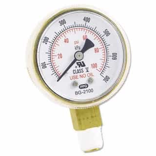Replacement Gauge, 2 1/2 Inch, 200 PSI, Brass, 1/4 Inch