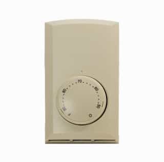 Double Pole Wall Mount Thermostat, Non-Programmable, 22 Amp, Almond
