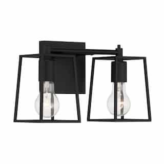 Craftmade Dunn Vanity Light Fixture w/o Bulbs, 2 Lights, E26, Flat Black