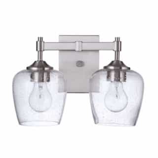 Stellen Vanity Light Fixture w/o Bulbs, 2 Lights, E26, Polished Nickel