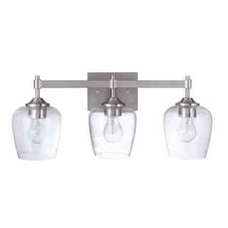 Stellen Vanity Light Fixture w/o Bulbs, 3 Lights, E26, Polished Nickel