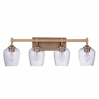 Craftmade Stellen Vanity Light Fixture w/o Bulbs, 4 Lights, E26, Satin Brass