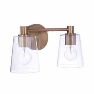Craftmade Emilio Vanity Light Fixture w/o Bulbs, 2 Lights, E26, Satin Brass