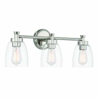 Craftmade Henning Vanity Light Fixture w/o Bulbs, 3 Lights, E26, Polished Nickel