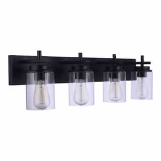 Reeves Vanity Light Fixture w/o Bulbs, 4 Lights, E26, Flat Black