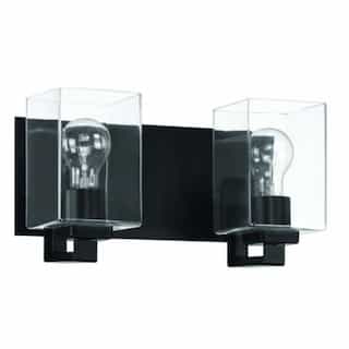McClane Vanity Light Fixture w/o Bulbs, 2 Lights, E26, Flat Black