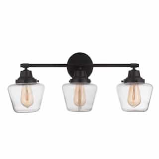Craftmade Essex Vanity Light Fixture w/o Bulbs, 3 Lights, E26, Flat Black