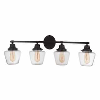 Craftmade Essex Vanity Light Fixture w/o Bulbs, 4 Lights, E26, Flat Black
