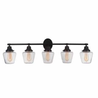 Craftmade Essex Vanity Light Fixture w/o Bulbs, 5 Lights, E26, Flat Black