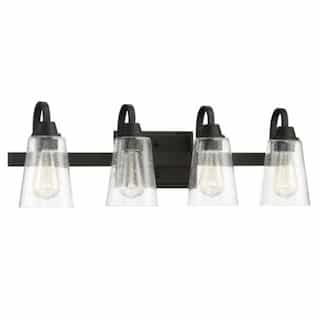 Craftmade Grace Vanity Light Fixture w/o Bulbs, 4 Lights, Espresso & Seed Glass