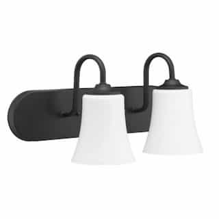 Craftmade Gwyneth Vanity Light Fixture w/o Bulbs, 2 Lights, Flat Black/White
