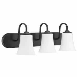 Craftmade Gwyneth Vanity Light Fixture w/o Bulbs, 3 Lights, Flat Black/White