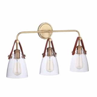 Hagen Vanity Light Fixture w/o Bulbs, 3 Lights, E26, Vintage Brass