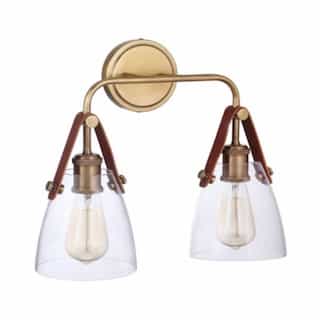 Hagen Vanity Light Fixture w/o Bulbs, 2 Lights, E26, Vintage Brass