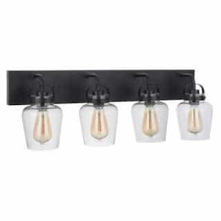Trystan Vanity Light Fixture w/o Bulbs, 4 Lights, E26, Flat Black