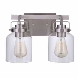 Foxwood Vanity Light Fixture w/o Bulbs, 2 Lights, E26, Polished Nickel