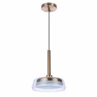 10W LED Centric Pendant Light, Dimmable, 600 lm, 3000K, Satin Brass