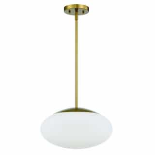 Craftmade Gaze Oval Pendant Light Fixture w/o Bulb, E26, Satin Brass/White